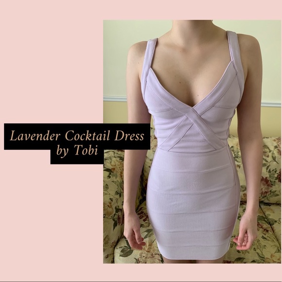 Lavender Cut Out Bandage Dress from Tobi - Picture 2 of 3